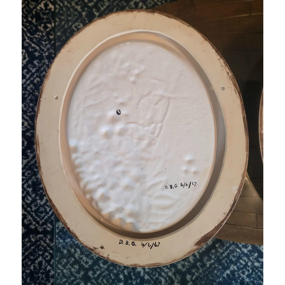Vintage 3D‎ Ceramic Handpainted Wall Plaque